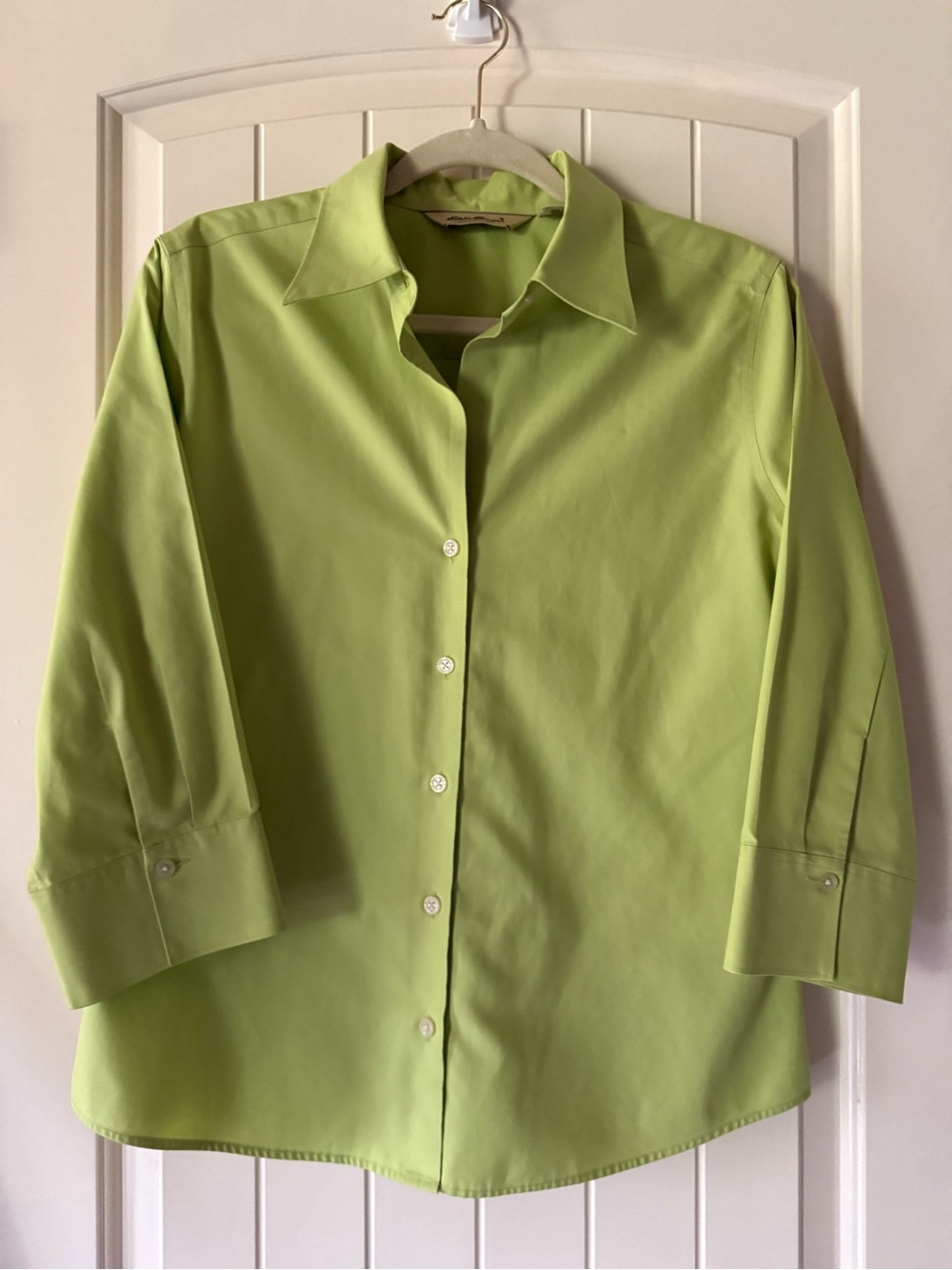 Eddie Bauer Lime Green Button-Down Shirt. 100% cotton